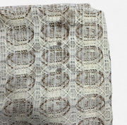 Open-Weave Rod-Pocketed Sheer Vintage Netted Lace Geometric 1980s Cream Curtains Set Of 4