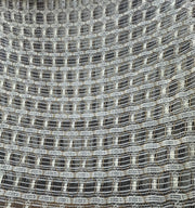 Open-Weave Rod-Pocketed Sheer Vintage Netted Lace Geometric 1980s Cream Curtains Set Of 4