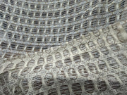 Open-Weave Rod-Pocketed Sheer Vintage Netted Lace Geometric 1980s Cream Curtains Set Of 4