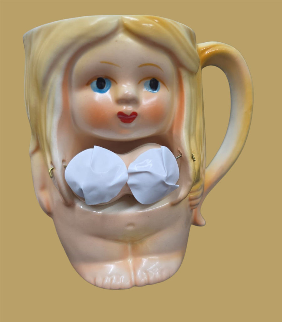 women shaped vintage ceramic boob mug