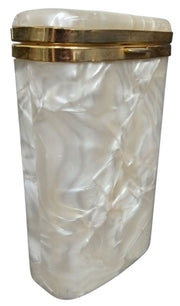 Cigarette Case Pearlized Lucite Vintage Collectible Nostalgic Storage