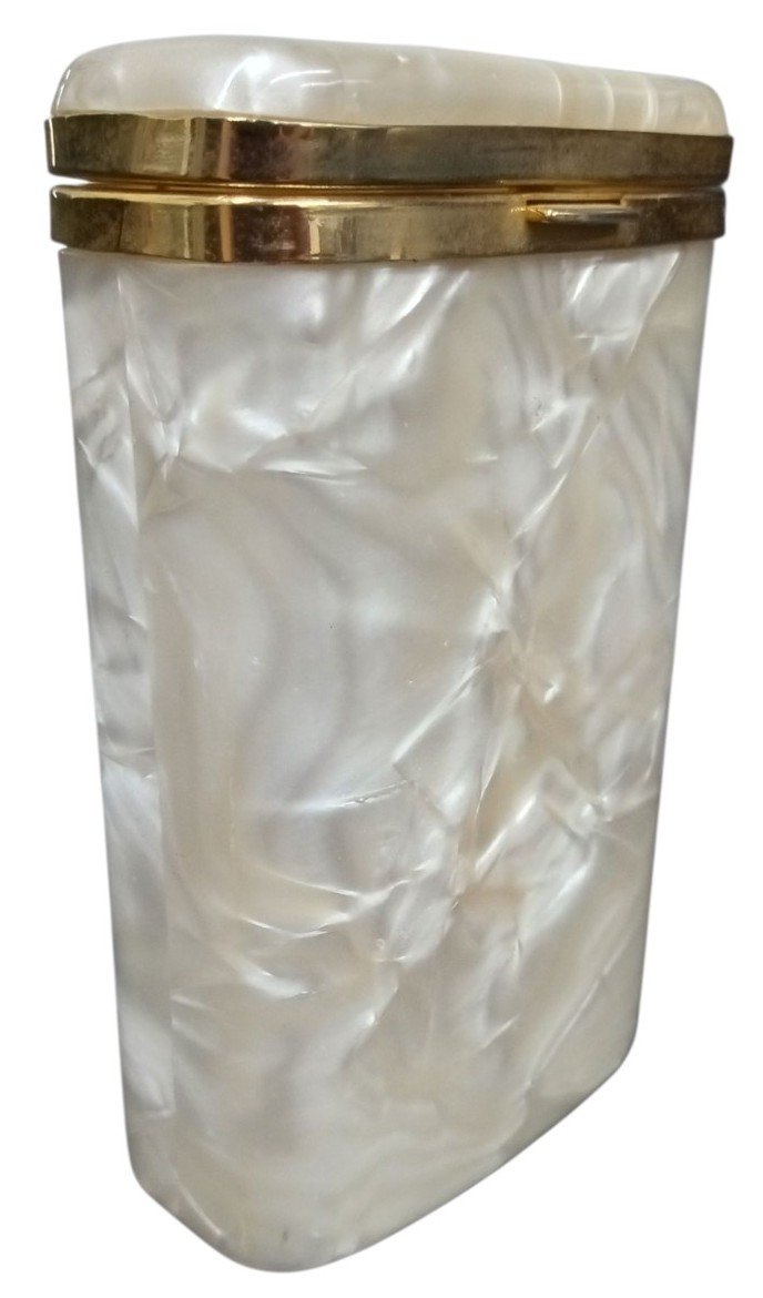 Cigarette Case Pearlized Lucite Vintage Collectible Nostalgic Storage