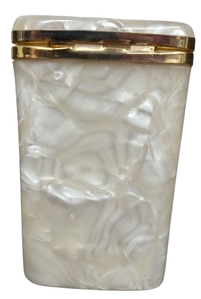 Cigarette Case Pearlized Lucite Vintage Collectible Nostalgic Storage