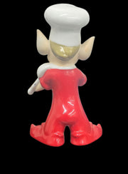 Pixie Chef Red And White 1940's Vintage Ceramic Figurine