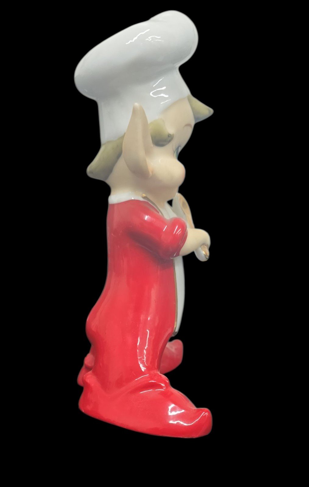 Pixie Chef Red And White 1940's Vintage Ceramic Figurine