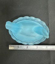 Westmoreland Blue Frosted Glass Nesting Hen Milk Glass "3.6in