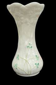 Rare Belleek White Floral Irish Handcrafted Parian China Vase