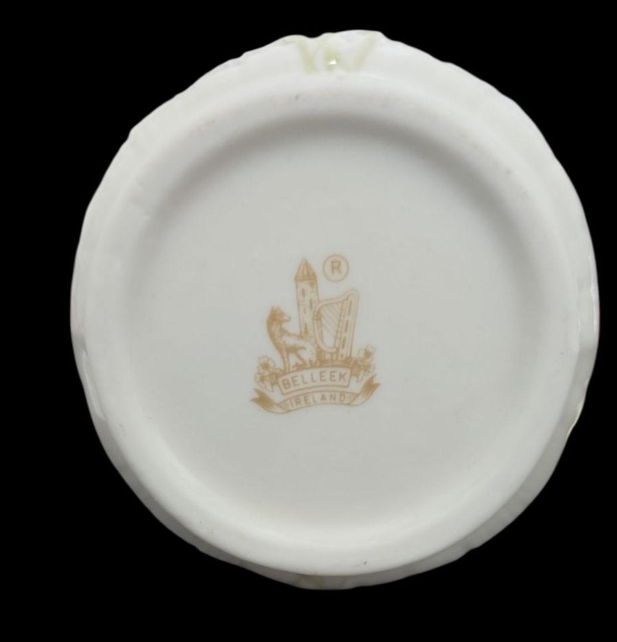 Rare Belleek White Floral Irish Handcrafted Parian China Vase
