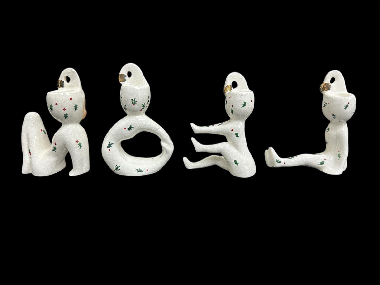 Holt Howard Rare Vintage 1958 Christmas Pixie Noel Candleholder Set