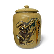 Stoneware Vintage Cookie Jar Chocolate Bunny Rabbit