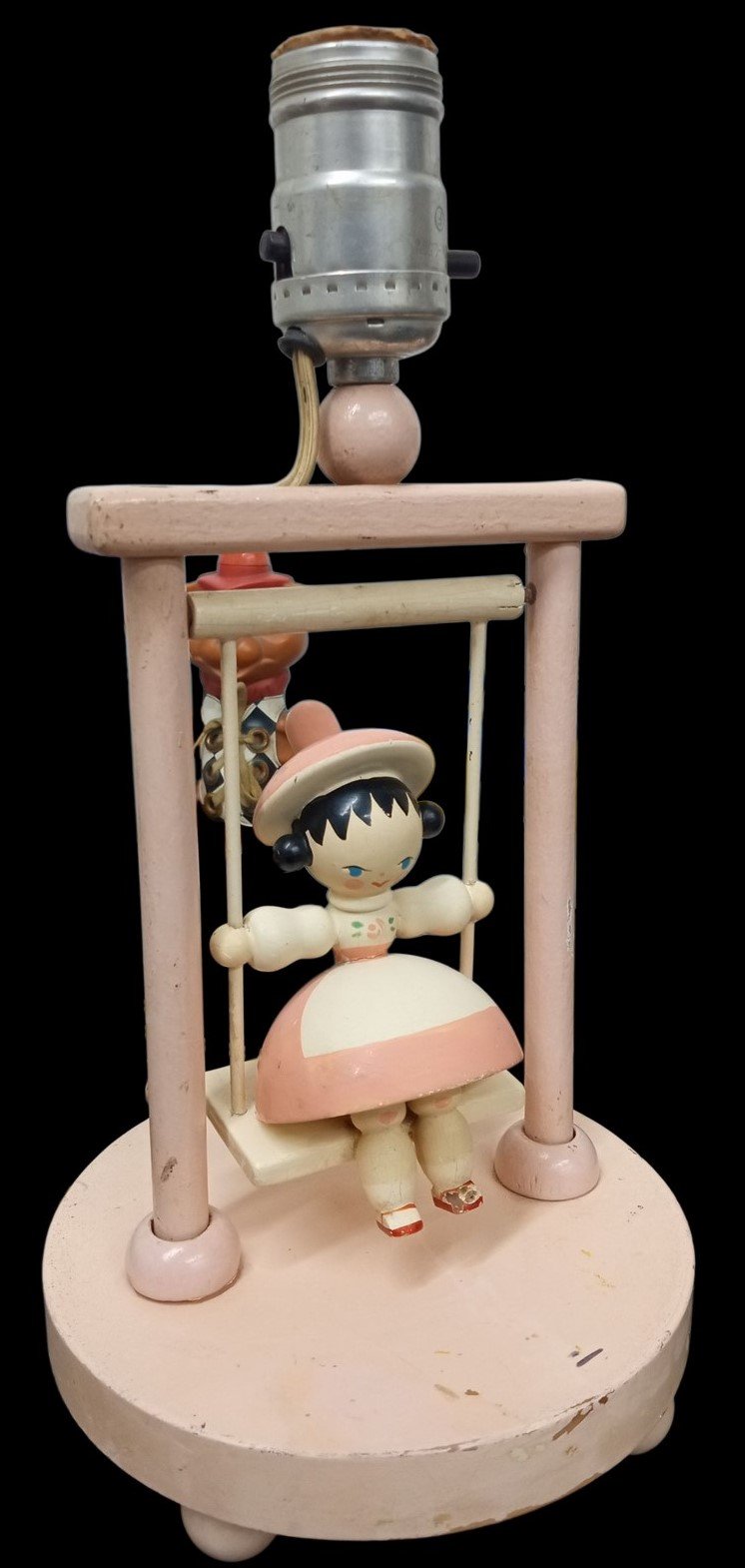 Irmi Swinging Doll Lamp Pink Vintage Collectible Nostalgic Home Decor