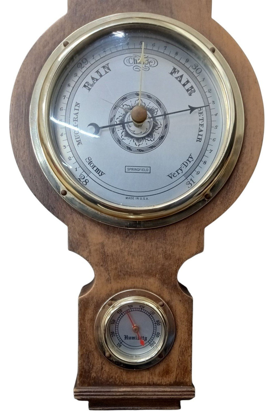 Springfield Barometer Weather Station 23" Collectible Decorative Untested