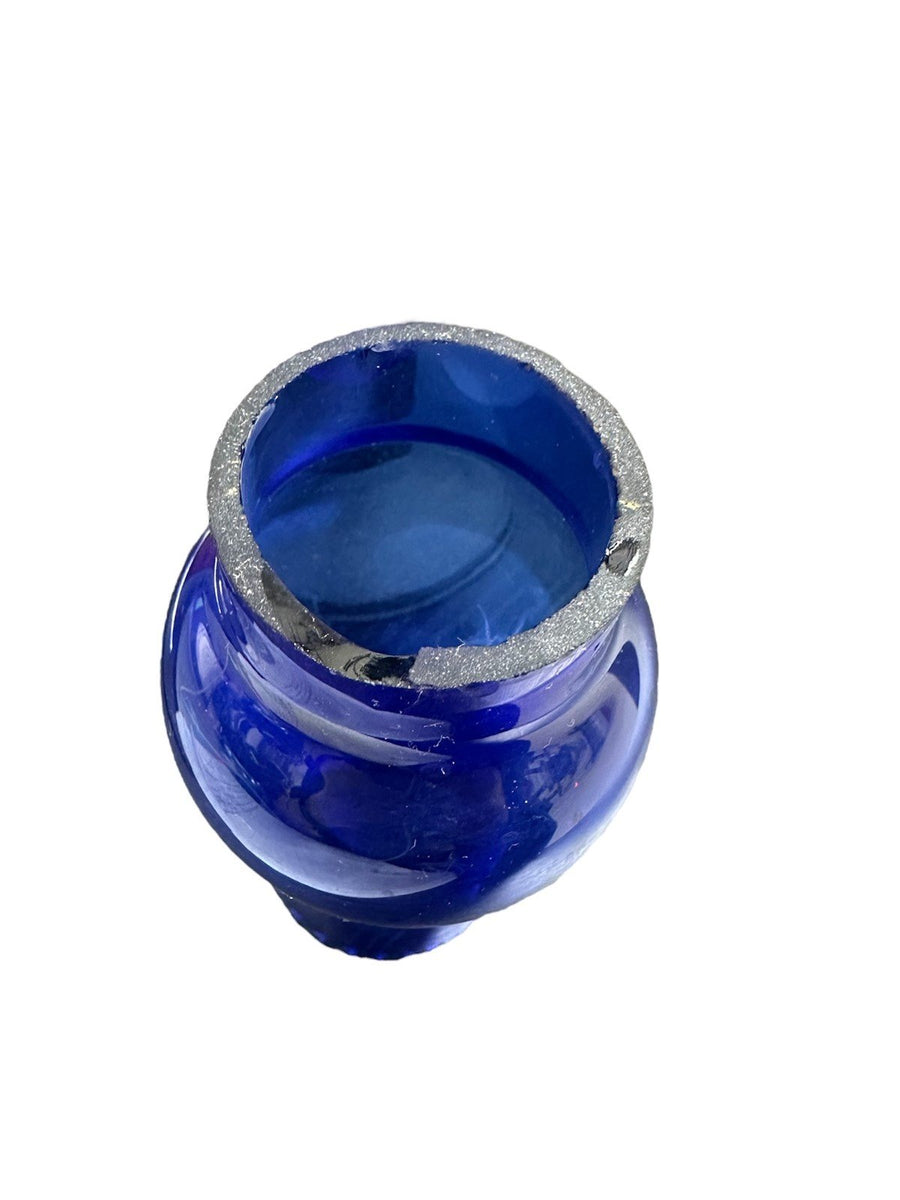 Cobalt Blue Vintage Glass Oil Lamp