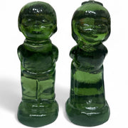 Fenton Green Vintage Boy & Girl Kissing Glass