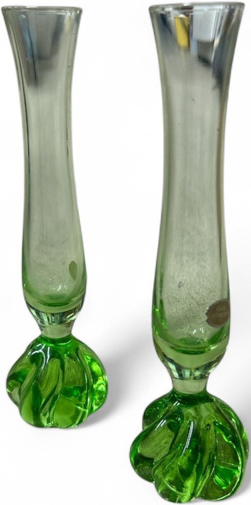 Swedish Green Bud Vase for Small Flowers