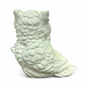 Handmade Norleans Vintage Alabaster Salt Stone White Pair Owls with Yellow Eyes