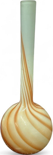 Opaline Empoli Orange and White swirl Glass Vase