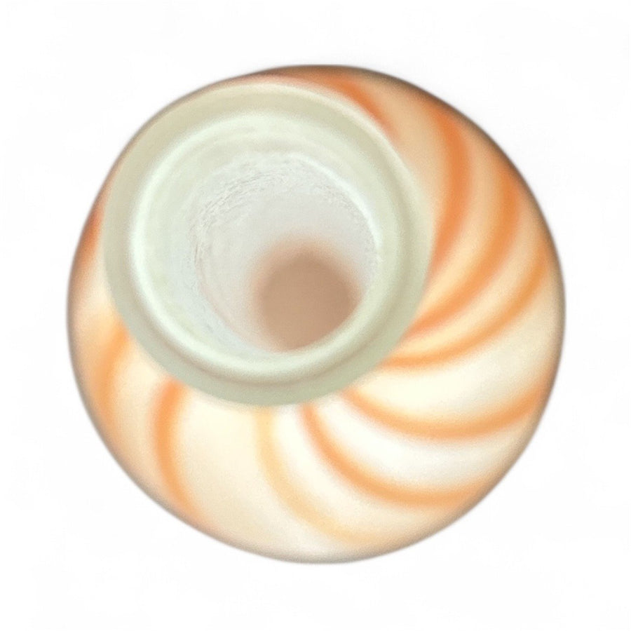 Opaline Empoli Orange and White swirl Glass Vase
