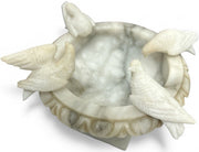 Italian Alabaster/Marble 4 Doves Mini Vintage Birdbath