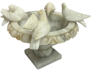 Italian Alabaster/Marble 4 Doves Mini Vintage Birdbath