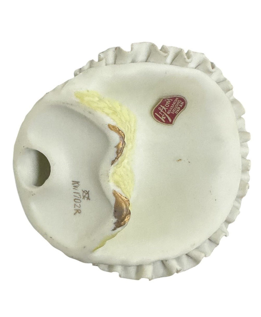 Set of 2 Lefton Porcelain Pastel Floral Ruffle Bloomer Dress Girl Figurines