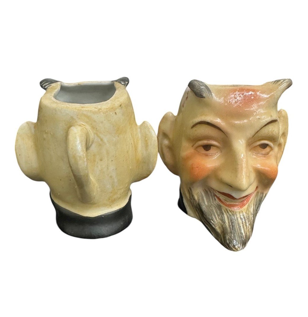 MCM Occupied Japan Hand-Painted Miniature Devil Toothpick Mugs