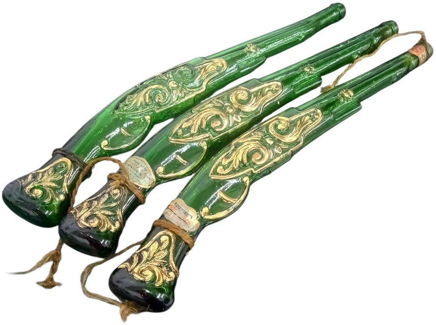 Barsottini Vino Rosso Rifle Glass Decanters Set Of 3 Vintage Art Glass Gift Idea