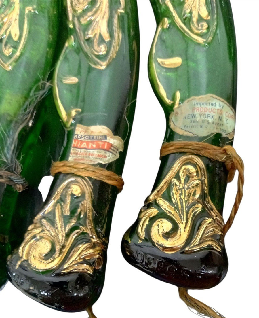 Barsottini Vino Rosso Rifle Glass Decanters Set Of 3 Vintage Art Glass Gift Idea