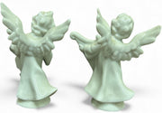 Pair of Biscuit Porcelain Mid Century Vintage Angels