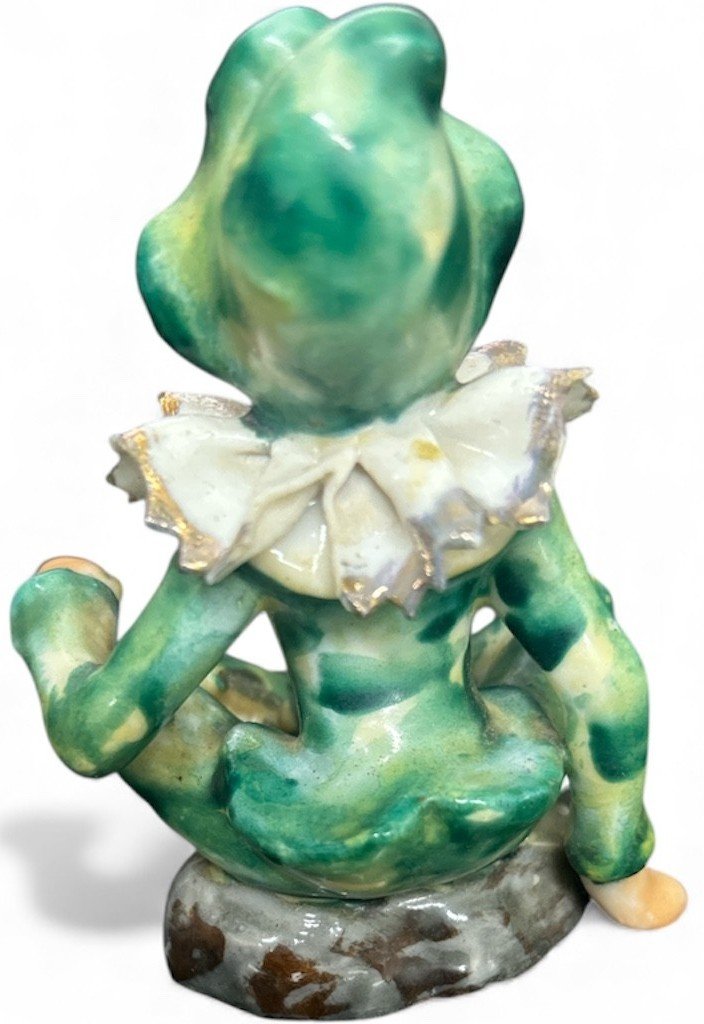 Medieval Renaissance Vintage Occupied Japan Green Sitting Jester