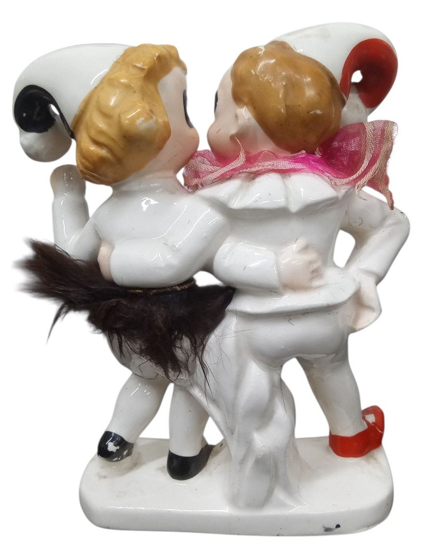 Sonsco Harlequin Jesters Figurine 5" Japan Decorative Collectible Nostalgic