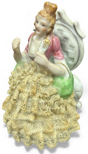 Victorian Thames Porcelain Lace Woman Sitting on a Chair