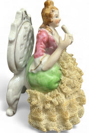 Victorian Thames Porcelain Lace Woman Sitting on a Chair