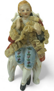 Victorian Vintage Porcelain Man Sitting in a Chair