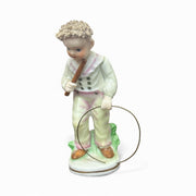 Lefton Vintage Spaghetti Haired Porcelain Hoop Boy