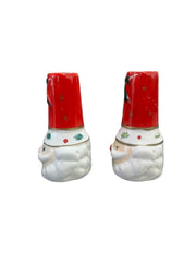 Set of 2 Vintage MCM Commodore Japan Festive Santa Candlestick Holders/Tapers
