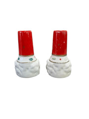 Set of 2 Vintage MCM Commodore Japan Festive Santa Candlestick Holders/Tapers