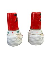 Set of 2 Vintage MCM Commodore Japan Festive Santa Candlestick Holders/Tapers