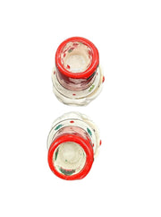 Set of 2 Vintage MCM Commodore Japan Festive Santa Candlestick Holders/Tapers