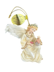 Bradford Heirloom Classics Set of 3 Feathered Yellow Millennial Angel Ornaments