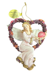 Bradford Heirloom Classics Set of 3 Feathered Pink Millennial Angels Ornaments