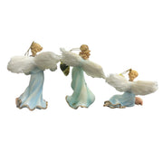 Bradford Heirloom Classics Set of 3 Feathered Blue Millennial Angels Ornaments