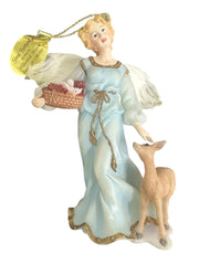 Bradford Heirloom Classics Set of 3 Feathered Blue Millennial Angels Ornaments
