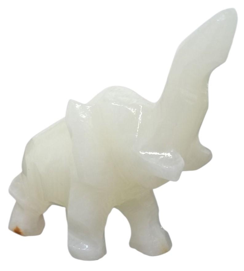 Onyx Or Quartz Mini Elephant Figure 2" Vintage Collectible Nostalgic Good Luck