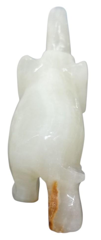 Onyx Or Quartz Mini Elephant Figure 2" Vintage Collectible Nostalgic Good Luck