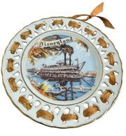 Disneyland Eleanore Welborn RARE 1955 Laced "The Mark Twain" Souvenir Plate