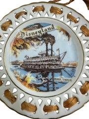 Disneyland Eleanore Welborn RARE 1955 Laced "The Mark Twain" Souvenir Plate
