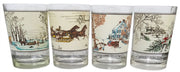 Arby's Currier & Ives Collectible Christmas Glasses 1981 Set Of 4 Retro Festive