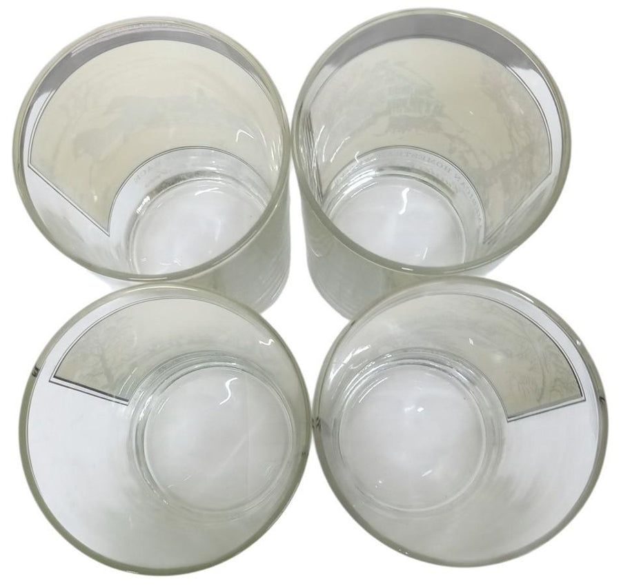 Arby's Currier & Ives Collectible Christmas Glasses 1981 Set Of 4 Retro Festive