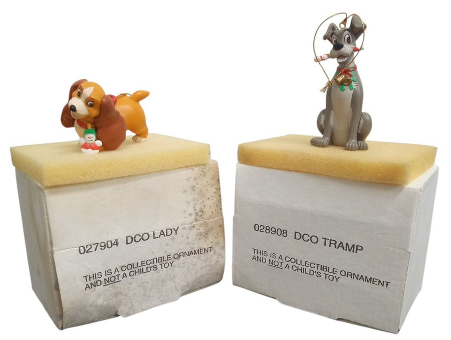 Disney Grolier Lady & The Tramp Christmas Ornaments Retro Festive Decorative